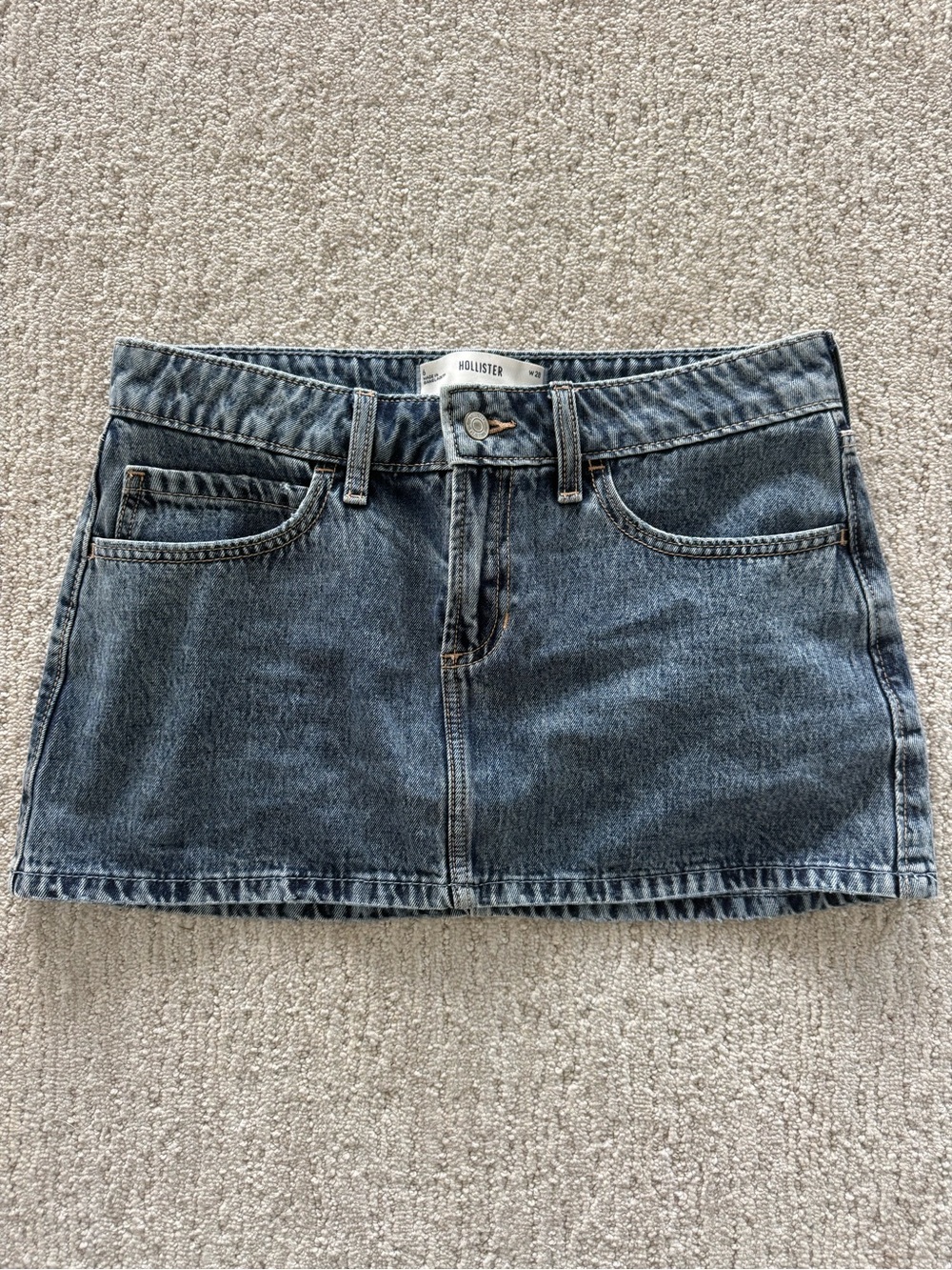 Hollister Medium Blue Denim Mini Skirt